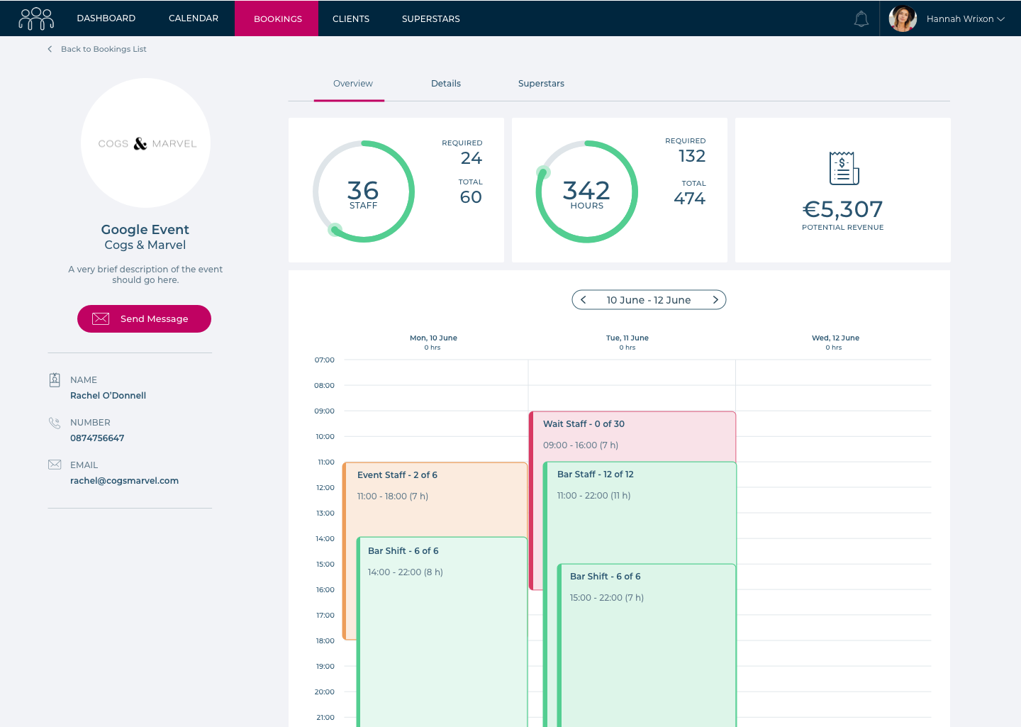 Booking Overview