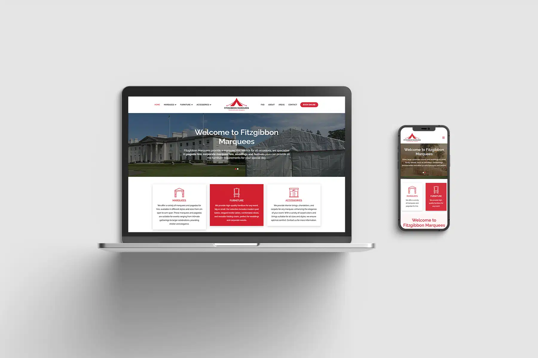 Fitzgibbon Marquees – Event Services Website Redesign