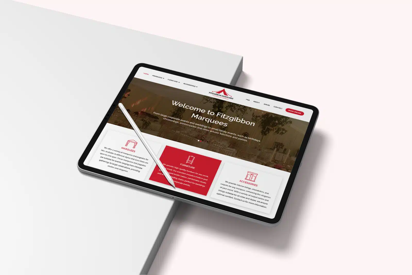 Fitzgibbon Marquees – Event Services Website Redesign