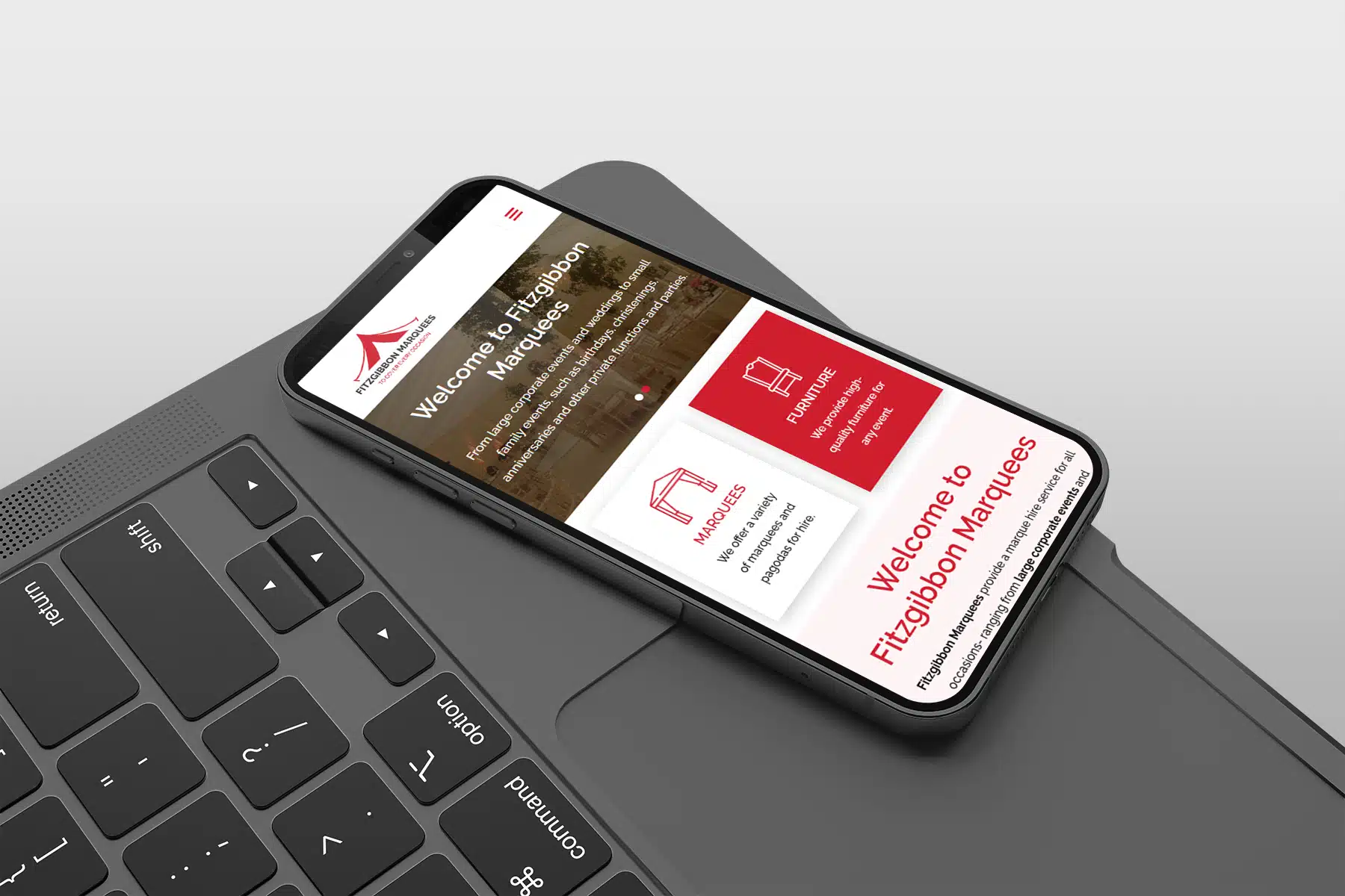 Fitzgibbon Marquees – Event Services Website Redesign