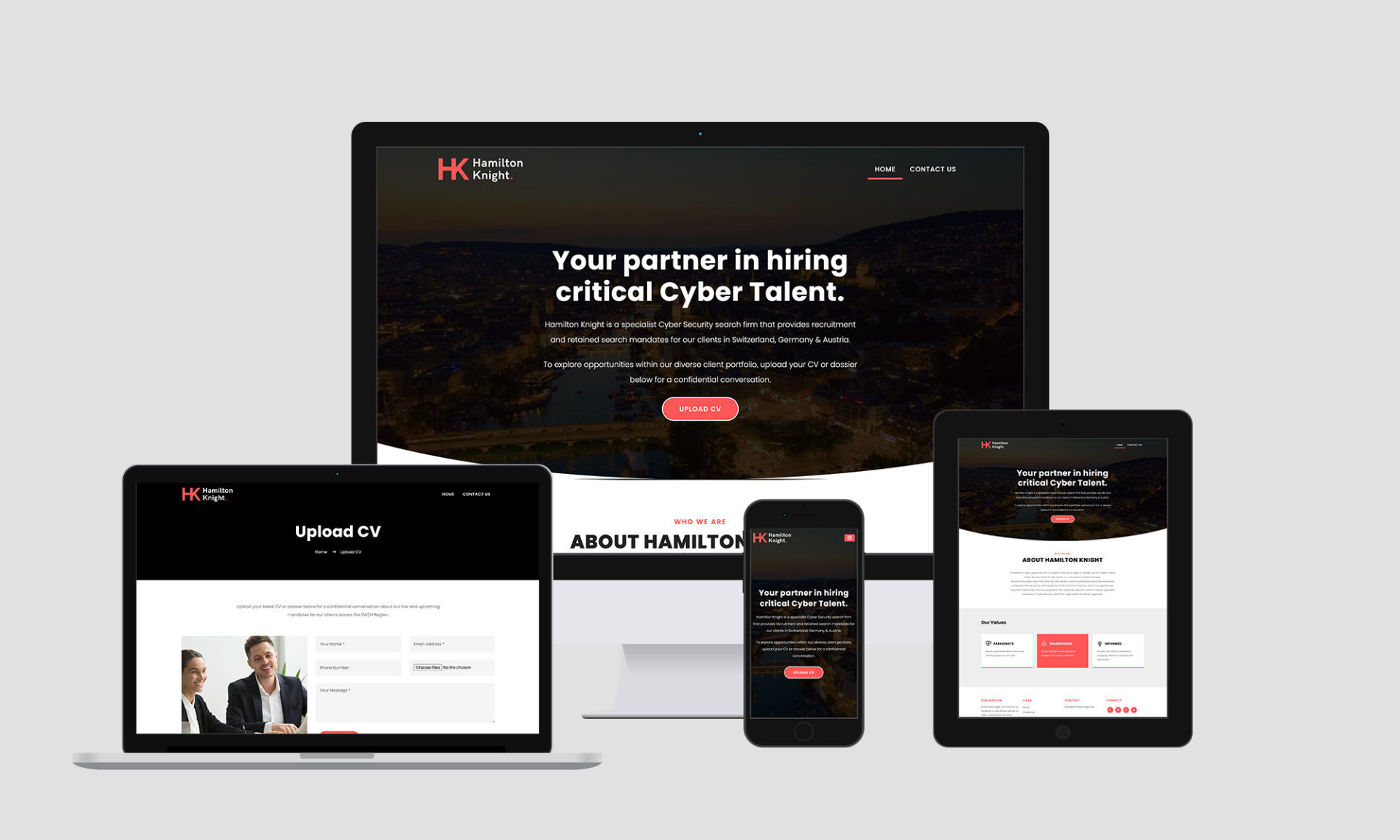 Hamilton Knight – Cyber Security Recruitment Website & Rebrand