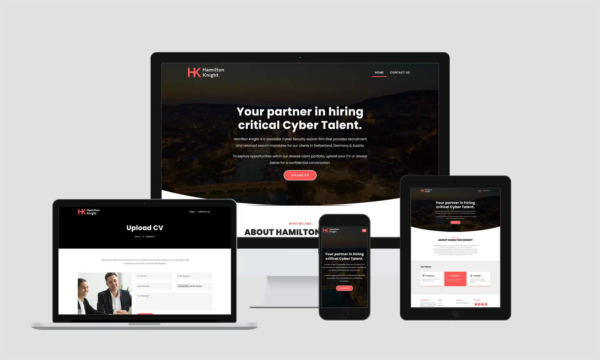 Hamilton Knight – Cyber Security Recruitment Website & Rebrand