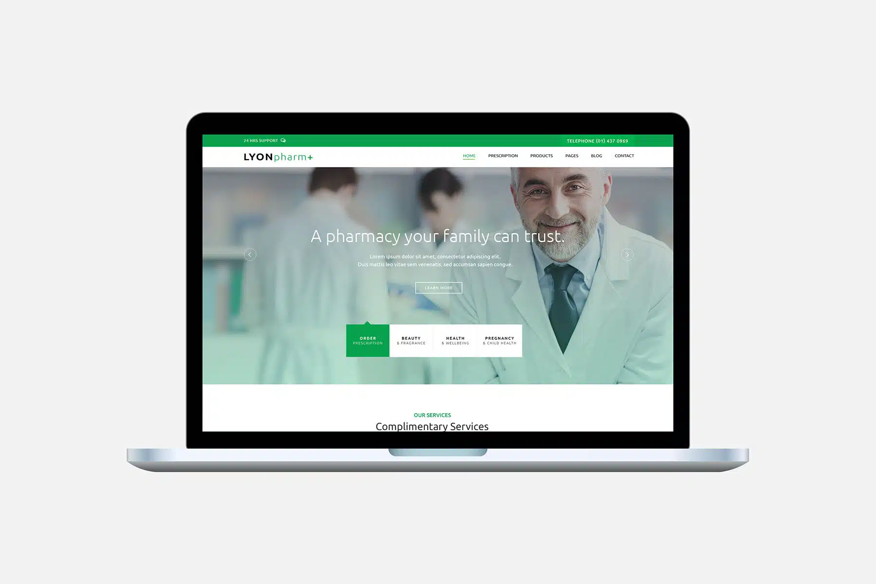 Lyon Pharmacy – Healthcare Website Template