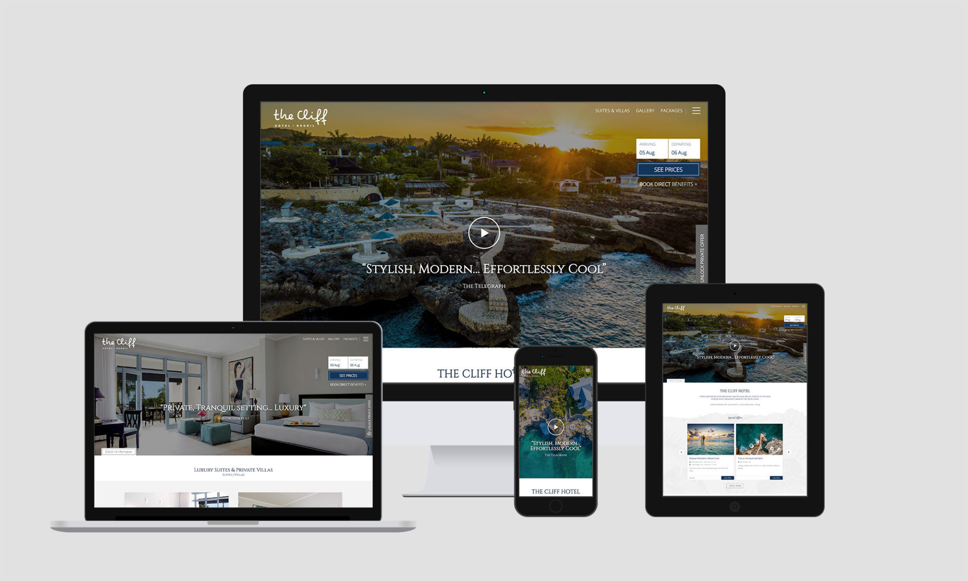 The Cliff Hotel – Luxury Hospitality Website Redesign