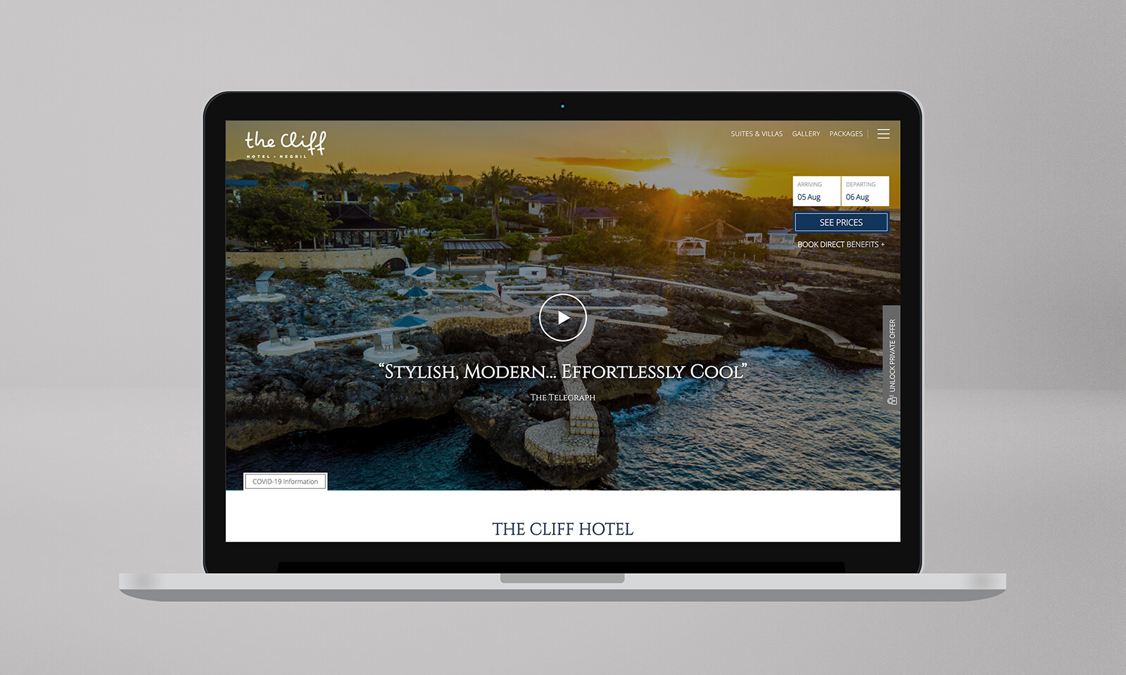 The Cliff Hotel – Luxury Hospitality Website Redesign