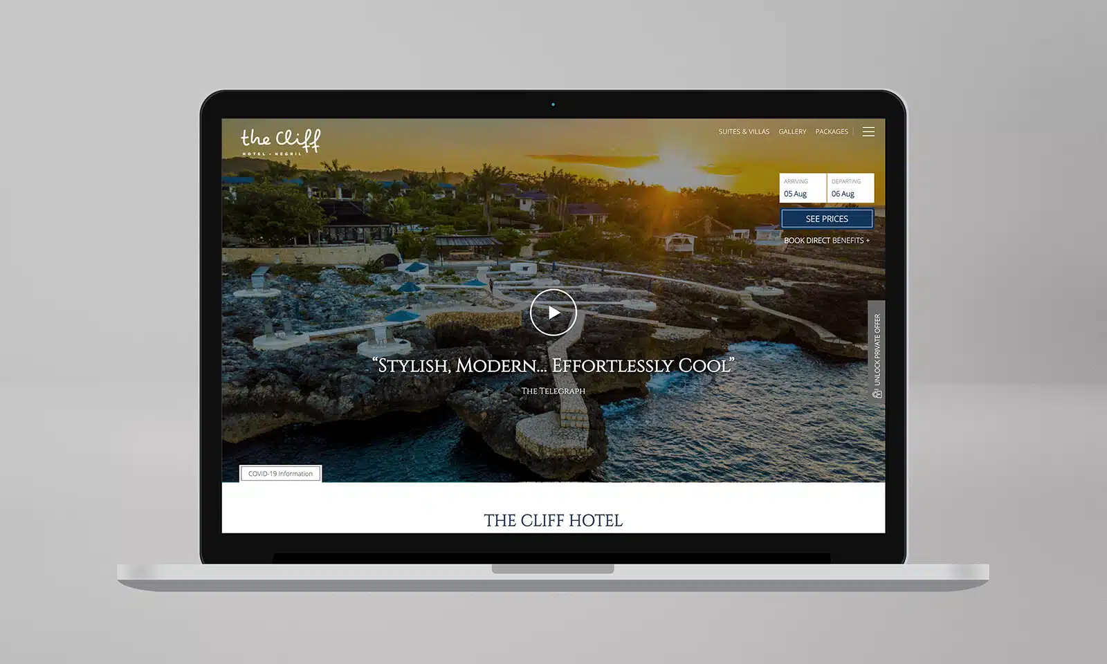The Cliff Hotel – Luxury Hospitality Website Redesign