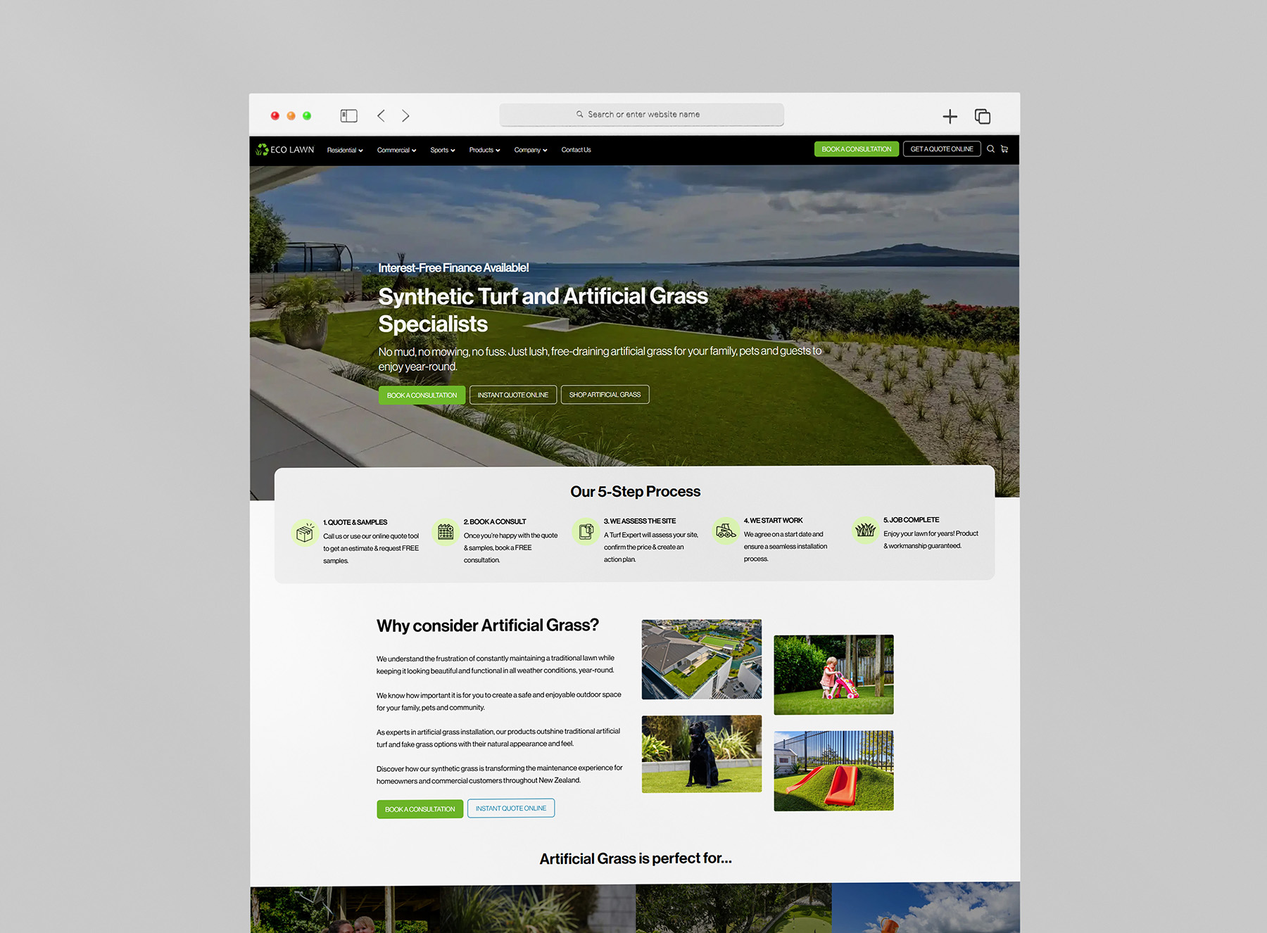 Eco Lawn — E-Commerce Website Redesign (Nz)