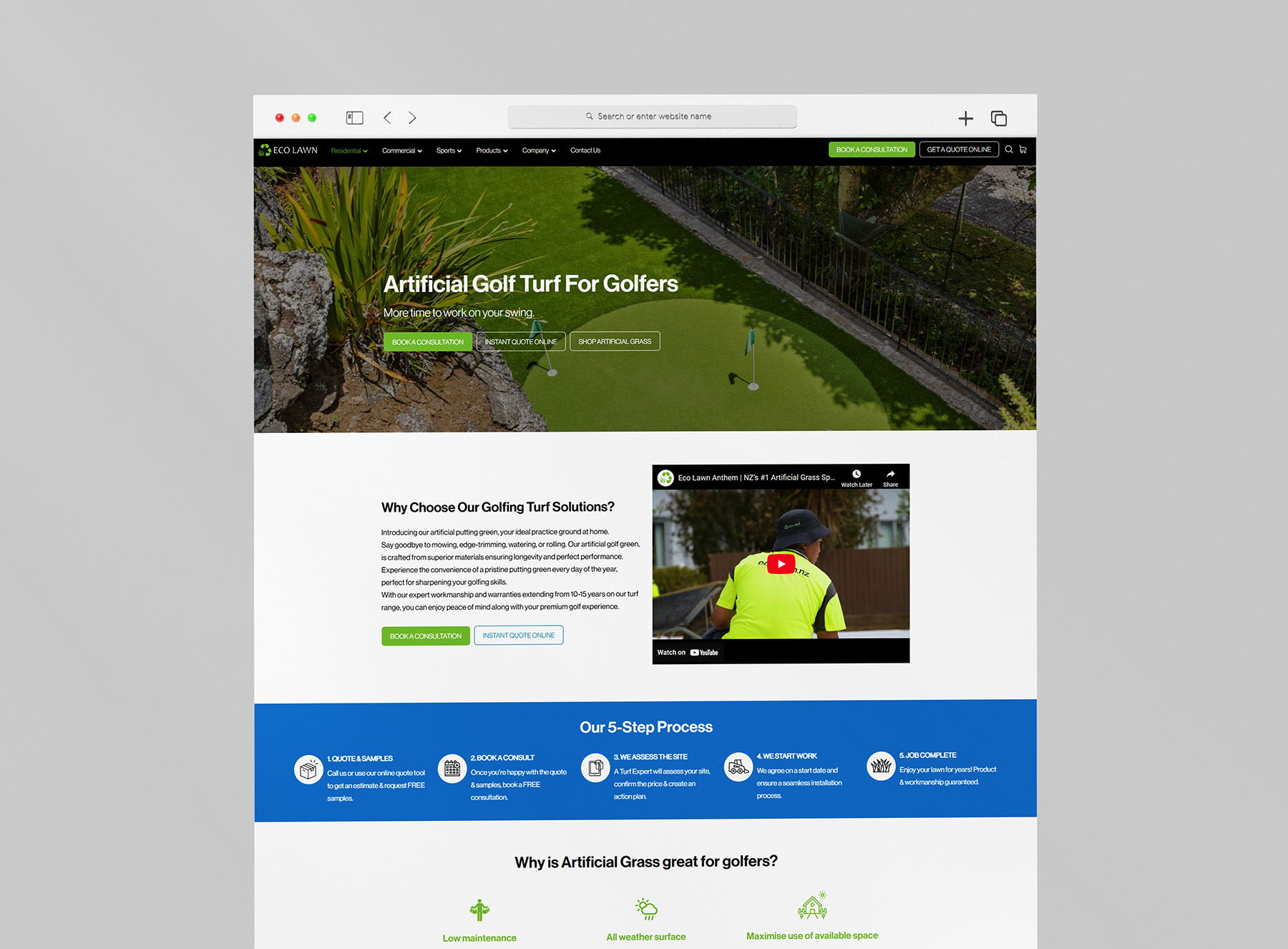 Eco Lawn — E-Commerce Website Redesign (Nz)